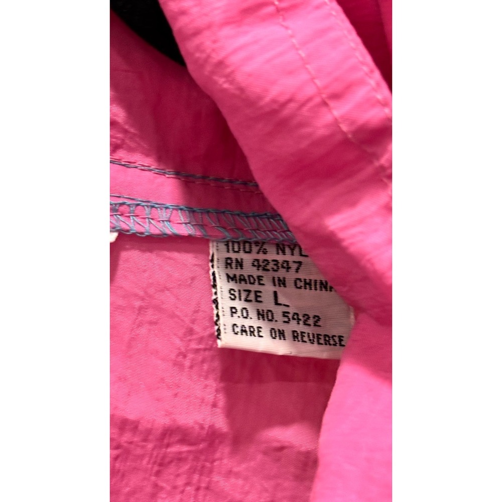 Vintage Pro Spirit Colorblock Windbreaker Jacket Pink Yellow Blue Large 80s 90s - Picture 5 of 5